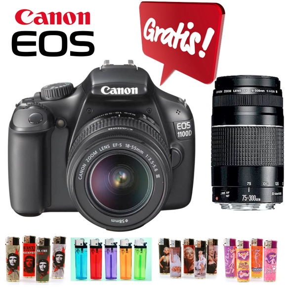 GRATIS Canon EOS 1100D + 18-55 III DC + 75-300 III DC